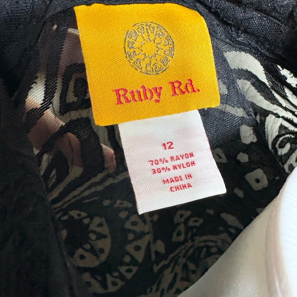 Ruby Rd. Black and White Patterned Top - Picture 3 of 5